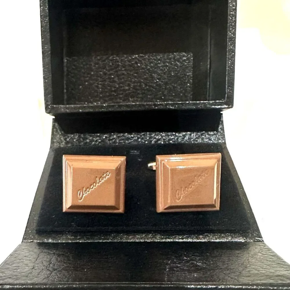 Chocolate Bar Square Novelty Cufflinks